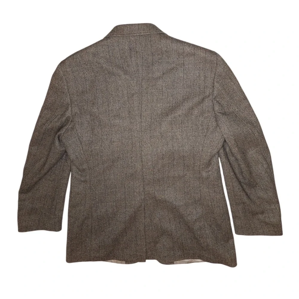 Nautica Options Wool Blazer Brown Herringbone Mens 44R Sport Coat‎ Jacket